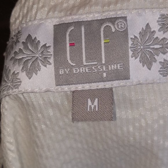 White with black embroidery patchwork detailing tunic top - Picture 9 of 9